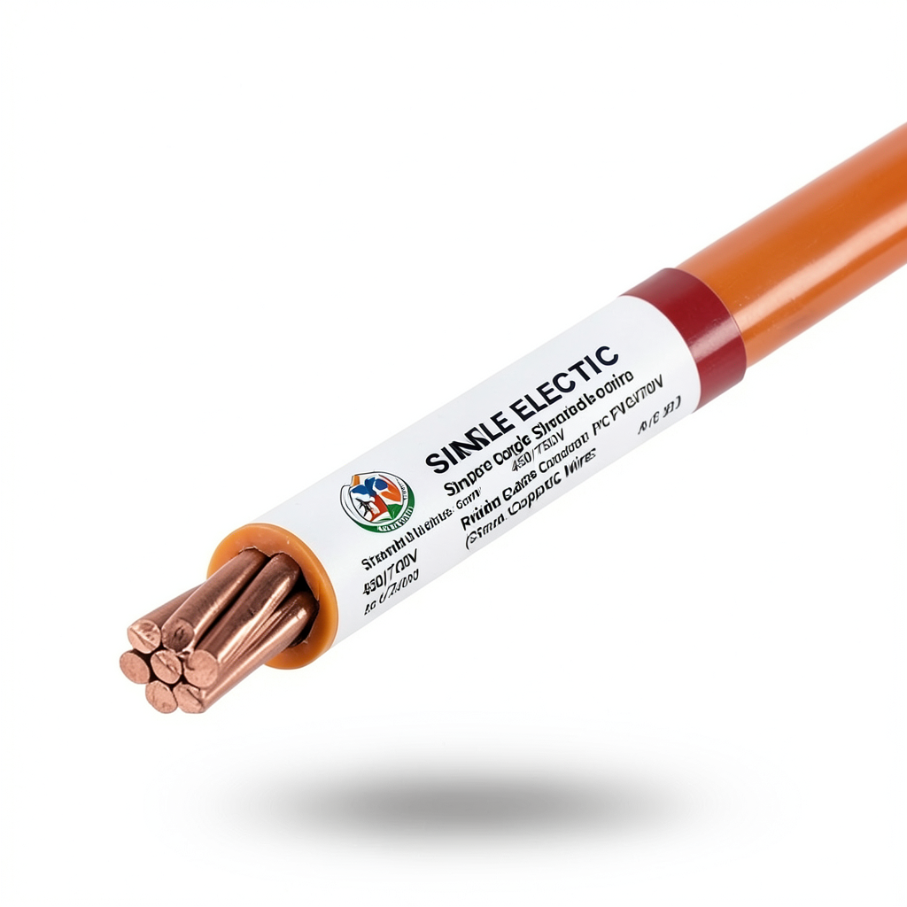 لفة سلك مفرد مجدول 4mm 450/750 فولت موصل نحاس عزل PVC لون برتقالي | مجموعة كابلات الرياض