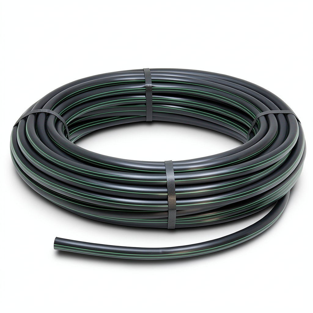 لفة أنابيب HDPE ضغط 6.2 بار PE 63 قطر خارجي 140 مم SDR 13.6 لون أسود