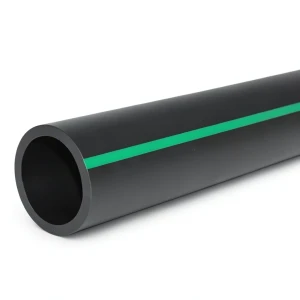 HDPE Polyethylene Pipe Nominal Pressure 6.2 Bar PE63 355 mm SDR 13.6 Black with Green Stripes
