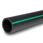 أنابيب بلاستيك HDPE ضغط 6.2 بار PE 63 قطر خارجي 500 مم SDR 13.6 أسود مع خطوط خضراء