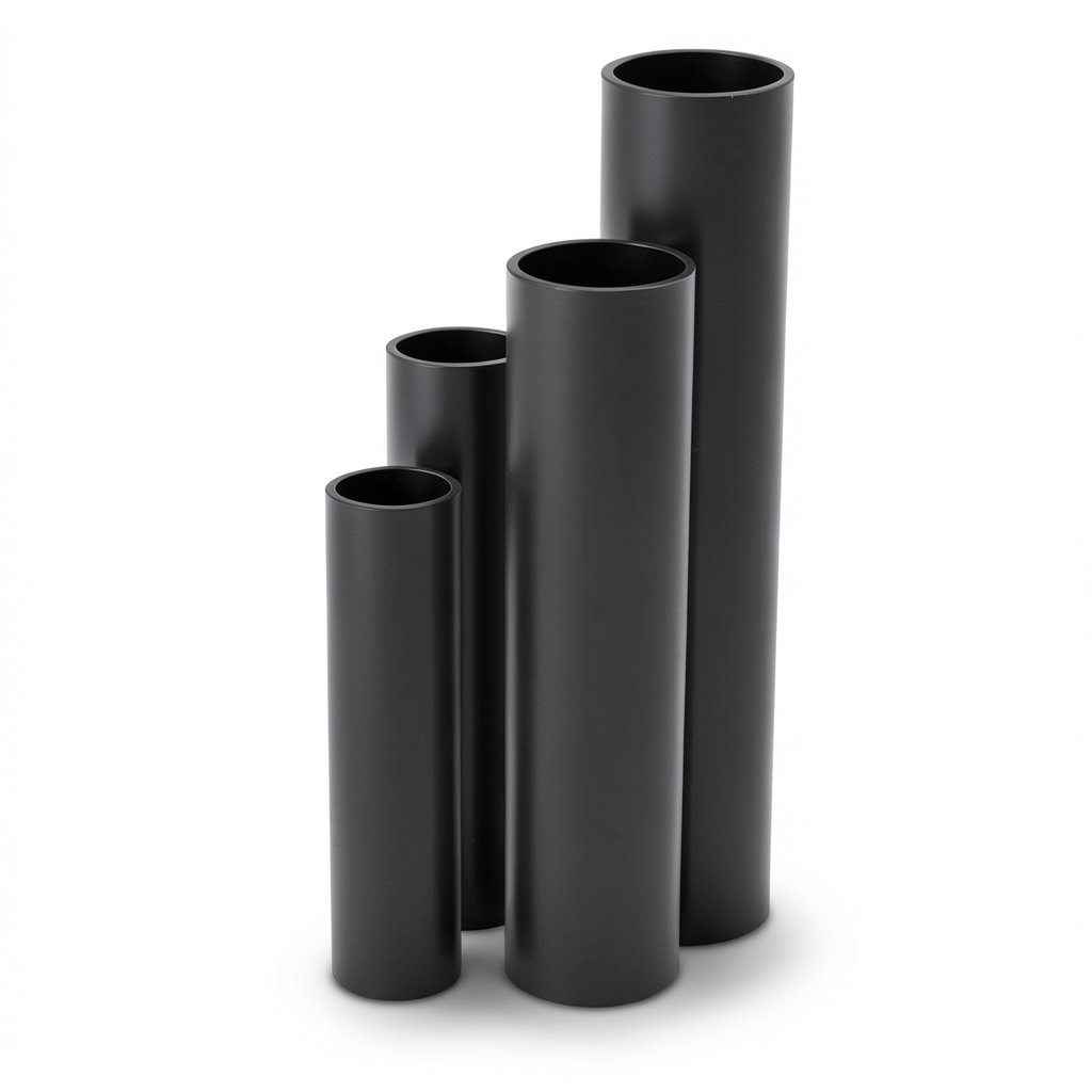 مواسير HDPE SDR 21 مقاس 40 إنش سمك 1.9 مم لون أسود