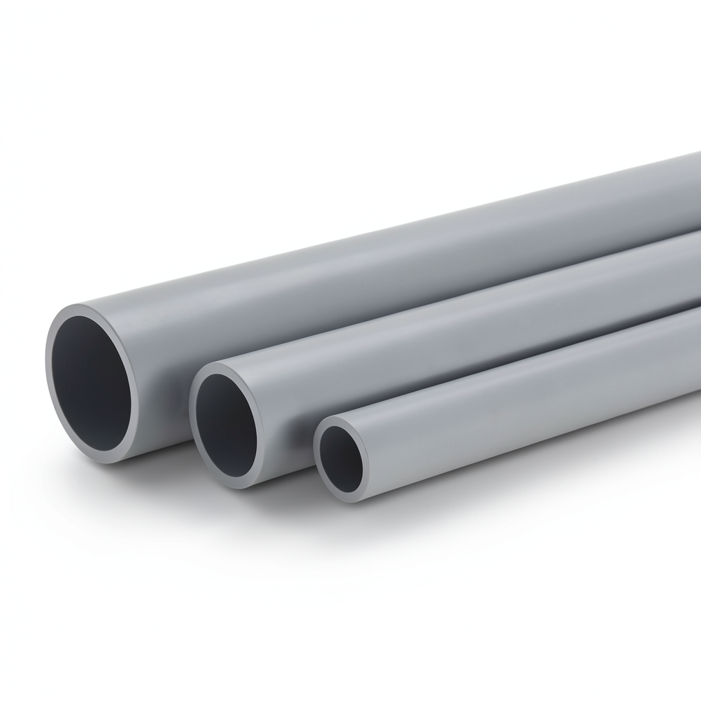 أنابيب UPVC مقاس 4 إنش سمك 3.5 مم ضغط 125 PSI لون رمادي