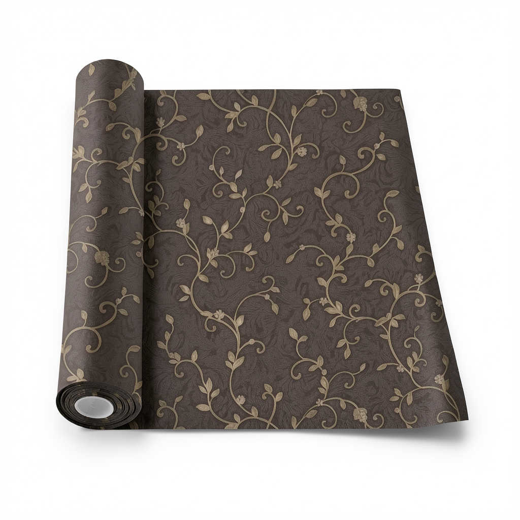 Wall Decoration Patterned Design 10 m x 1.06 m Dark Brown