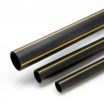 HDPE Pipe  Nominal Pressure 8 Bar [PE 80] OD 200 mm Thickness 18.2 mm Color Black with Yellow Stripes | Almona Company