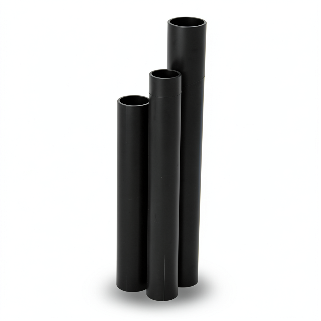 مواسير HDPE نسبة الأبعاد القياسية 21 قطر خارجي 200 مم سمك 9.6 مم أسود