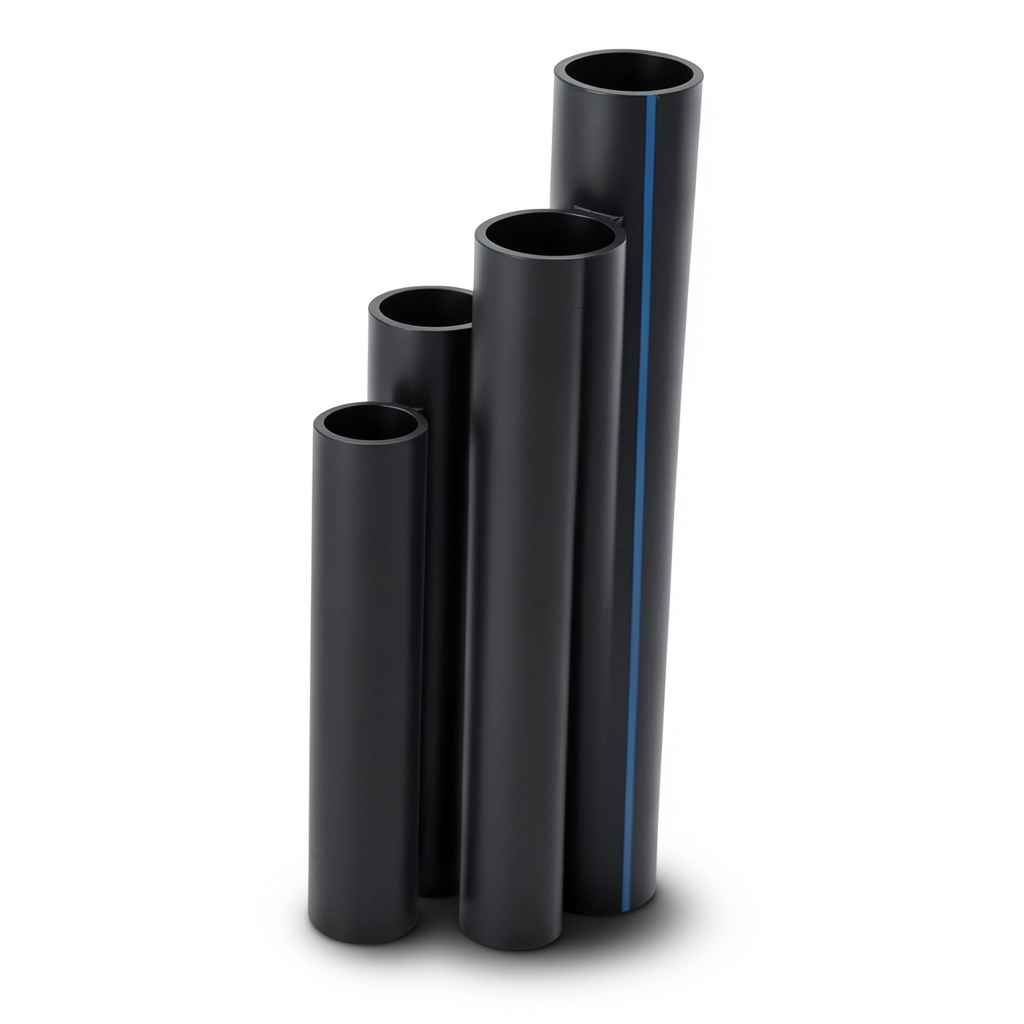 مواسير HDPE نسبة الأبعاد القياسية SDR 21 قطر خارجي 280 مم سمك 13.4 مم لون أسود