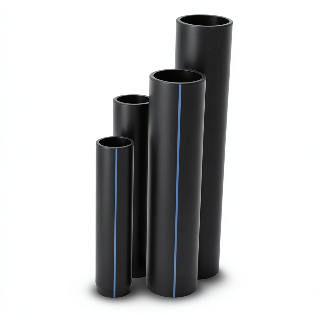 مواسير HDPE نسبة الأبعاد القياسية 21 قطر خارجي 180 مم سمك 8.6 مم لون أسود