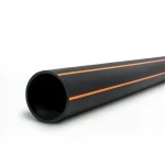 HDPE Plastic Coil Pipe  PN 6 Bar [PE 100] OD 180 mm Thickness 10.3 mm Color Black with Orange Stripes | Almona Factory