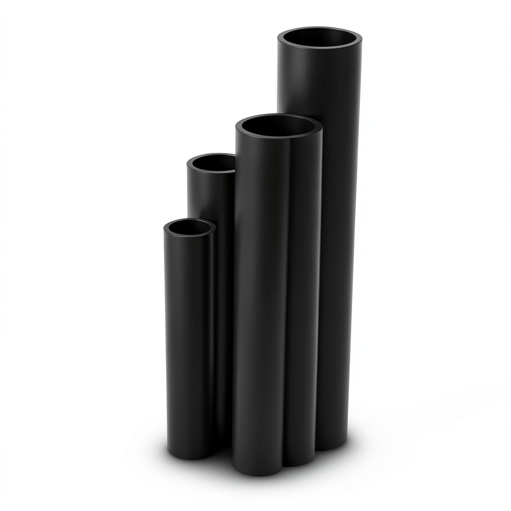 أنابيب HDPE نسبة الأبعاد القياسية 21 قطر خارجي 400 مم سمك 19.1 مم لون أسود