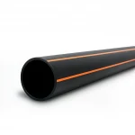 أنابيب بلاستيك HDPE ضغط  6 بار [PE 100] قطر خارجي 315 مم سمك 17.9 مم لون اسود مع خط برتقالي | مصنع المنى