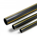 أنابيب HDPE ضغط  4.8 بار [PE 80] قطر خارجي 400 مم سمك 22.8 مم لون اسود مع خط اصفر | مصنع المنى