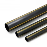 مواسير HDPE ضغط  8 بار [PE 80] قطر خارجي 280 مم سمك 25.4 مم لون اسود مع خط اصفر | مصنع المنى