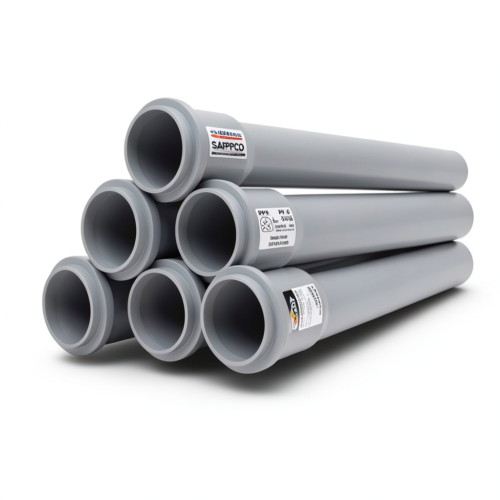 UPVC Pipes PN 16 Bar Size 140 mm Thickness 10.4 mm Gray Color | SAPPCO