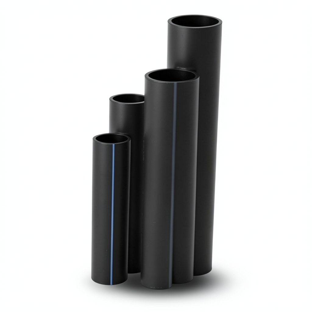 مواسير HDPE نسبة الأبعاد القياسية 21 قطر خارجي 180 مم سمك 8.6 مم لون أسود
