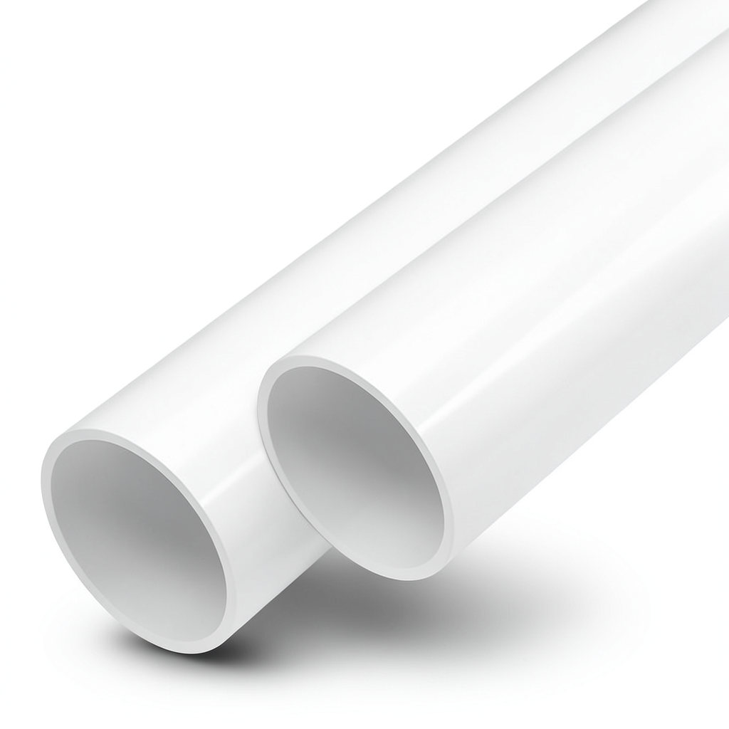 مواسير UPVC ضغط 6 بار قطر خارجي 200 مم سمك 4.9 مم لون أبيض