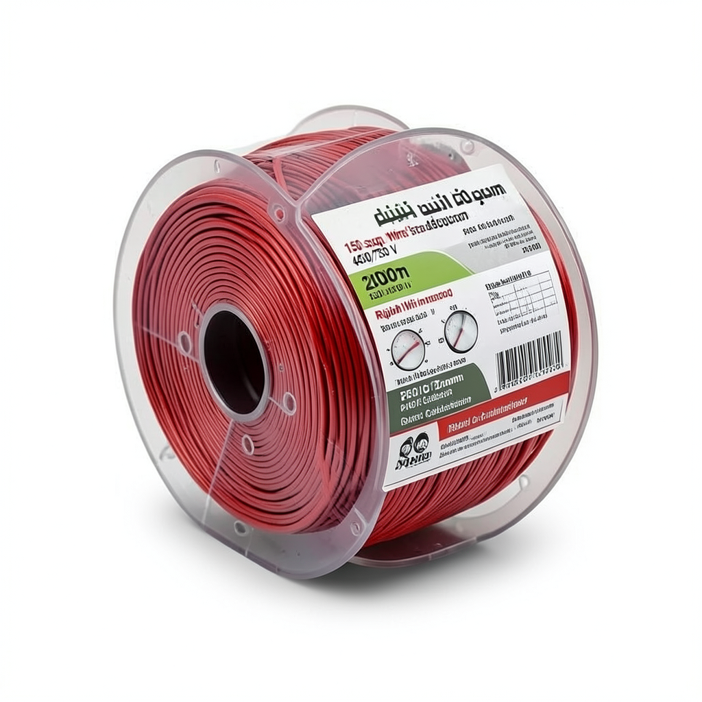 سلك الرياض 150 ملي 450/750 فولت، نحاس مجدول عزل PVC أحمر، طول 2000 متر بكرة | مجموعة كابلات الرياض
