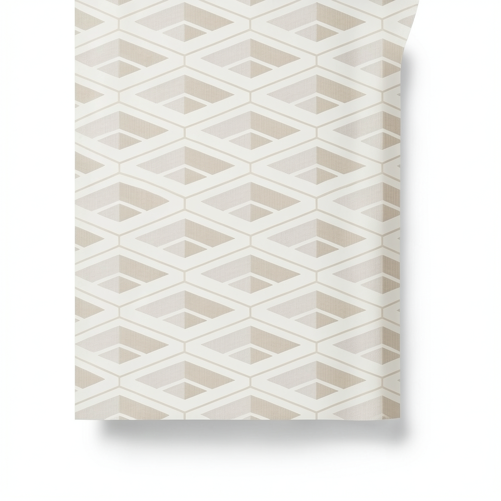 Geometric Wallpaper Light Beige 10m x 0.70m, Model Z76025