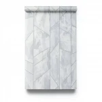 Italian geometric wall Covering, size 10 m x 1.06 m, gray color, model 83639  