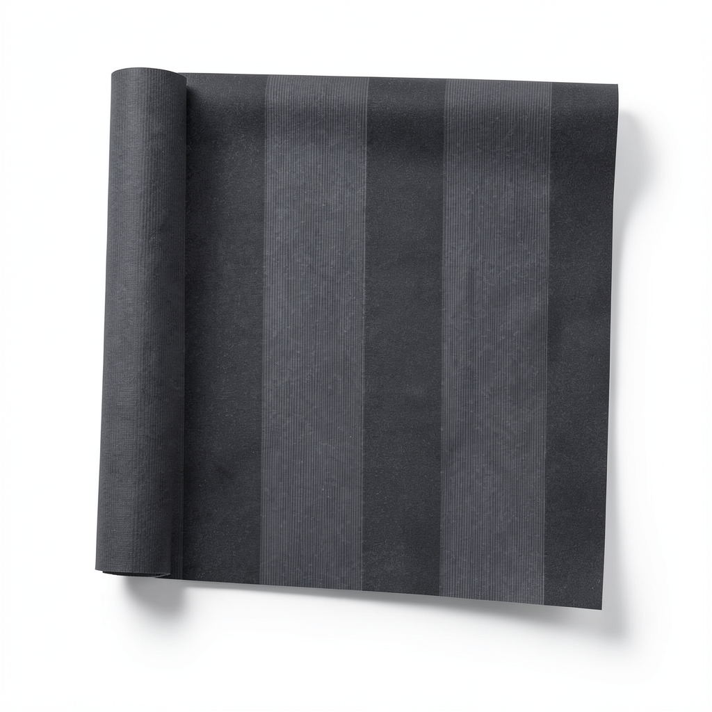 Italian Wallpaper Striped Design 10m x 1.06m, Dark Gray