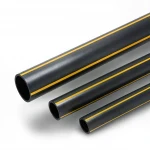 أنابيب بلاستيك HDPE ضغط  4.8 بار [PE 80] قطر خارجي 355 مم سماكة 20.2 مم لون اسود مع خط اصفر | مصنع المنى