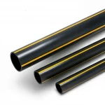 أنابيب HDPE ضغط  4.8 بار [PE 80] قطر خارجي 400 مم سمك 22.8 مم لون اسود مع خط اصفر | مصنع المنى