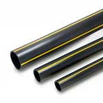 مواسير بلاستيك HDPE ضغط  8 بار [PE 80] قطر خارجي 450 مم سمك 40.9 مم لون اسود مع خط اصفر | مصنع المنى