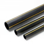 أنابيب بلاستيك HDPE ضغط  8 بار [PE 80] قطر خارجي 630 مم سماكة 57.3 مم لون اسود مع خط اصفر | شركة المنى