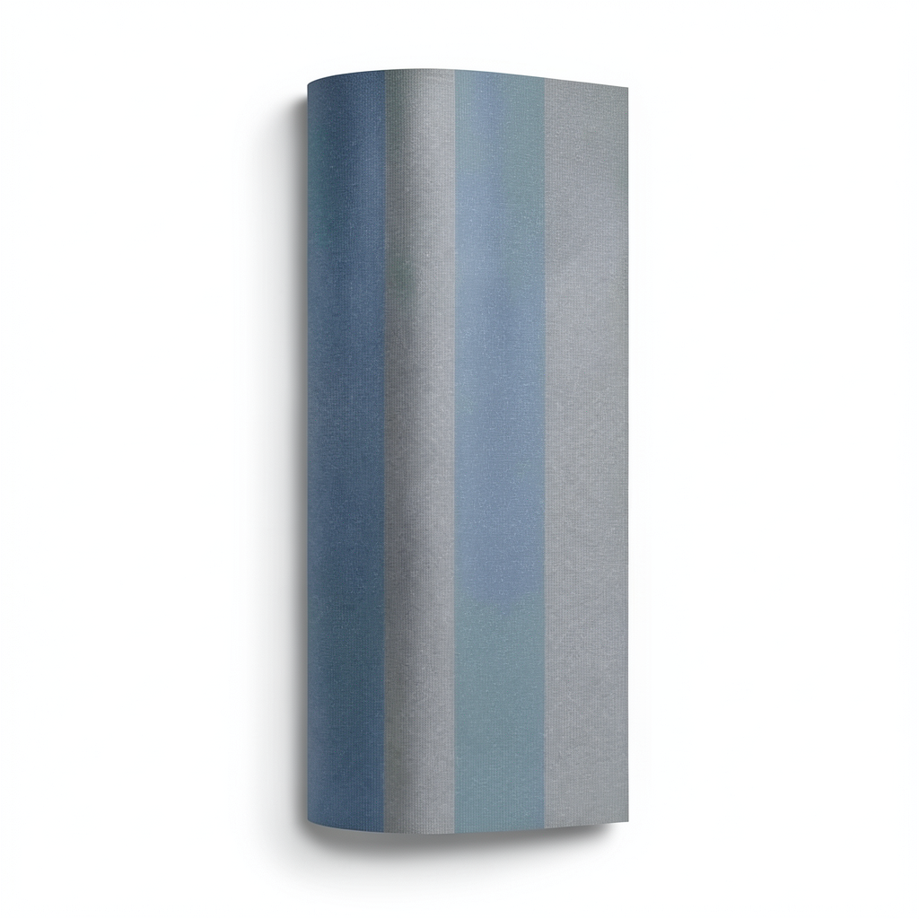 ورق جدران تصميم مقلم 10 م×1.06 م رمادي مع أزرق