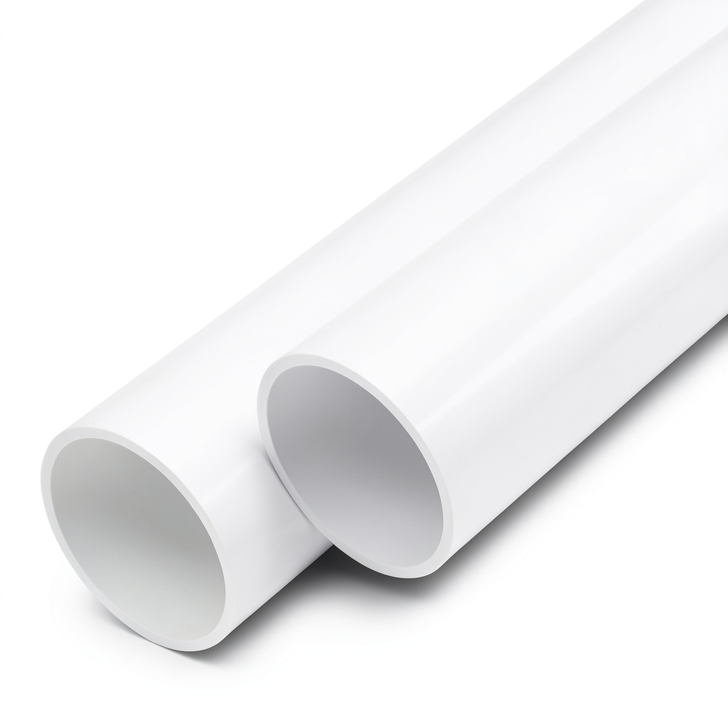 UPVC Pipes Nominal Pressure 6 Bar Outside Diameter 200 mm Thickness 4.9 mm White