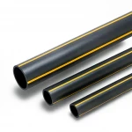 مواسير HDPE ضغط  4.8 بار [PE 80] قطر خارجي 450 مم سمك 25.6 مم لون اسود مع خط اصفر | مصنع المنى