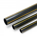 HDPE Plastic Pipe  PN 4.8 Bar [PE 80]  630 mm Thickness 35.8 mm Color Black with Yellow Stripes | Almona Factory