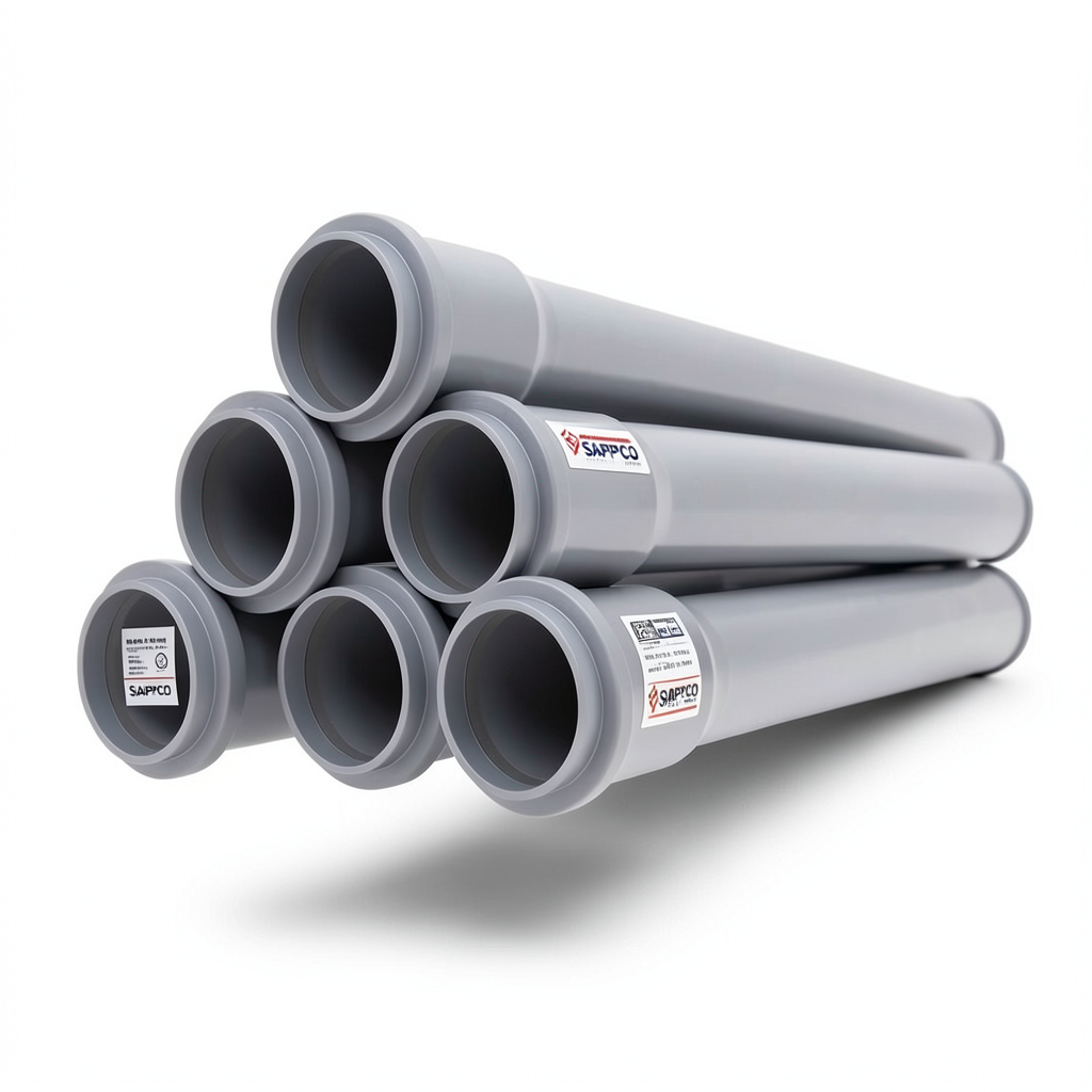 UPVC Pipes PN 16 Bar Size 50 mm Thickness 3.7 mm Gray Color | SAPPCO
