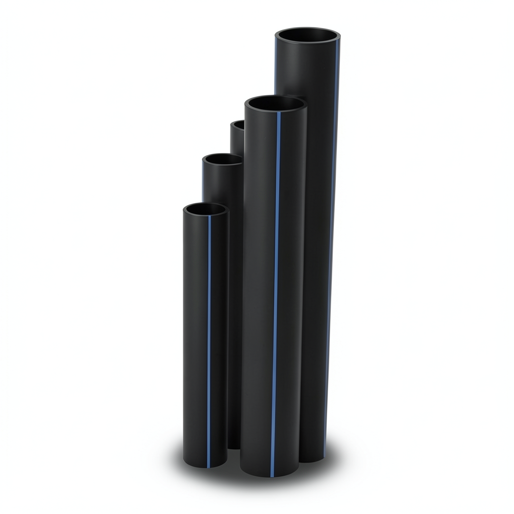أنابيب HDPE SDR17 قطر خارجي 125 مم سمك 7.4 مم لون أسود