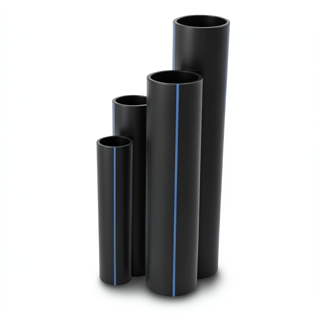 أنابيب HDPE SDR17 قطر خارجي 140 مم سمك 8.3 مم لون أسود