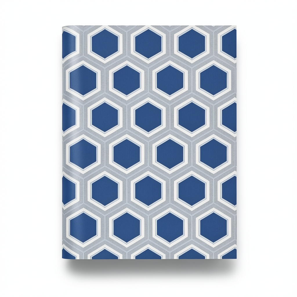 Italian Geometric Wallpaper 10m x 0.70m Blue, Model Z76045