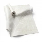 Leaf patterned wallpaper, pale beige color, length 10 m, width 0.53 m, model 221312  