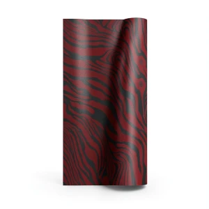 ورق جداري ايطالي لون احمر مع اسود تصميم نقشات، مقاس 10 م×0.70 م
