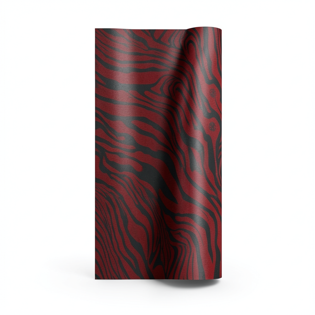 Italian Wallpaper Red With Black Patterned Design, 10mx0.70m