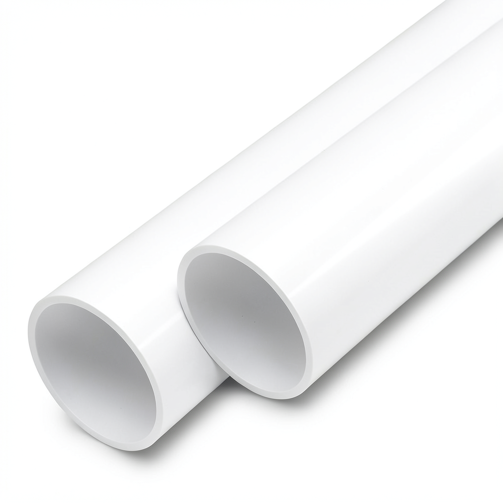 مواسير UPVC ضغط 8 بار قطر خارجي 125 مم سمك 3.9 مم لون أبيض