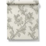 Italian Floral Wallpaper 10m x 0.73m Light Beige, Model 56802