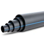 مواسير HDPE ضغط 3.2 بار PE 100 قطر خارجي 315 مم SDR 41 لون أسود مع خط أزرق