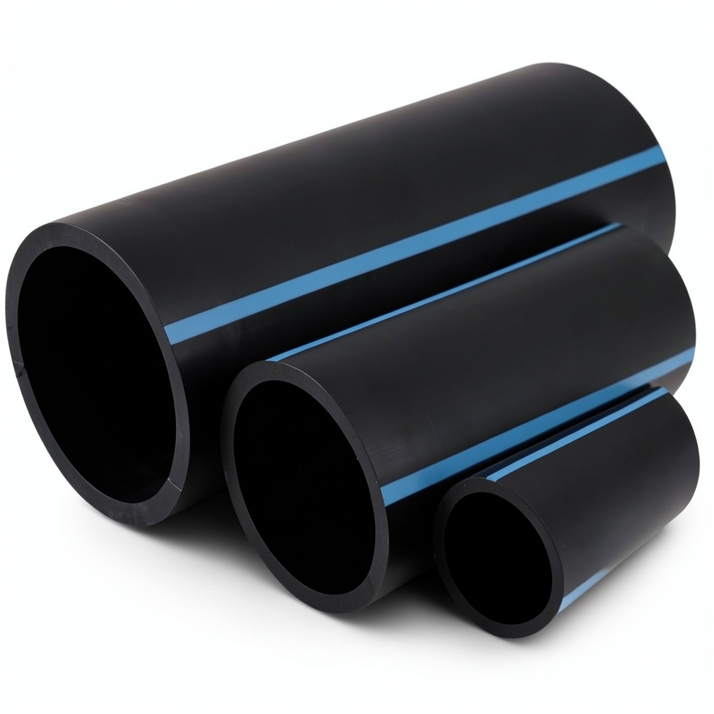 مواسير HDPE الوطني لشبكات المياه الغير مضغوطة ضغط 2 بار قطر خارجي 125 مم سمك 1.8 مم لون اسود