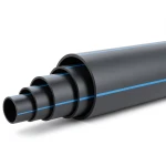 أنابيب HDPE ضغط 3.2 بار PE 100 قطر خارجي 400 مم SDR 41 أسود مع خط أزرق