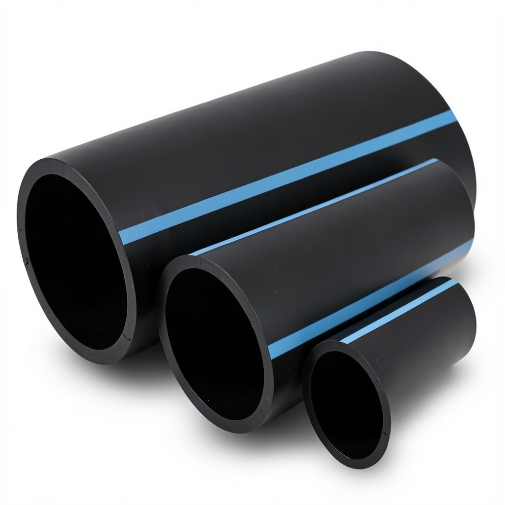 مواسير HDPE الوطني لشبكات المياه الغير مضغوطة ضغط 2 بار قطر خارجي 200 مم سمك 1.8 مم لون أسود