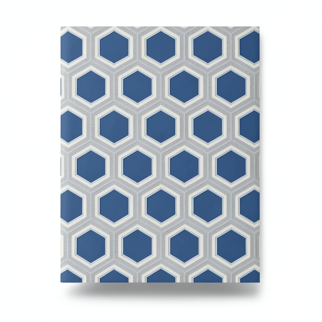 Italian Geometric Wallpaper 10m x 0.70m Blue, Model Z76045