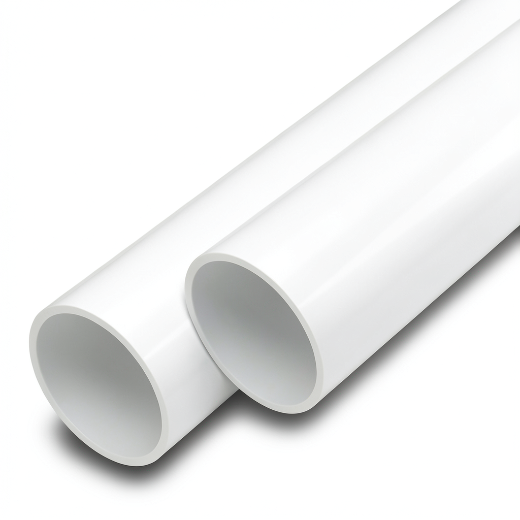 مواسير UPVC ضغط اسمي 8 بار قطر خارجي 200 مم سمك 6.2 مم لون أبيض