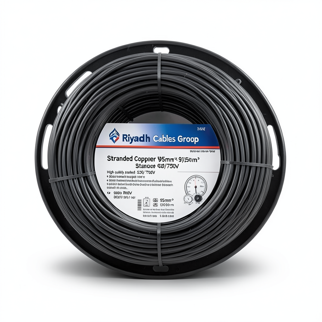 Stranded Copper Wire 95mm² 450/750V, Black, 3000m Drum | Riyadh Cables Group