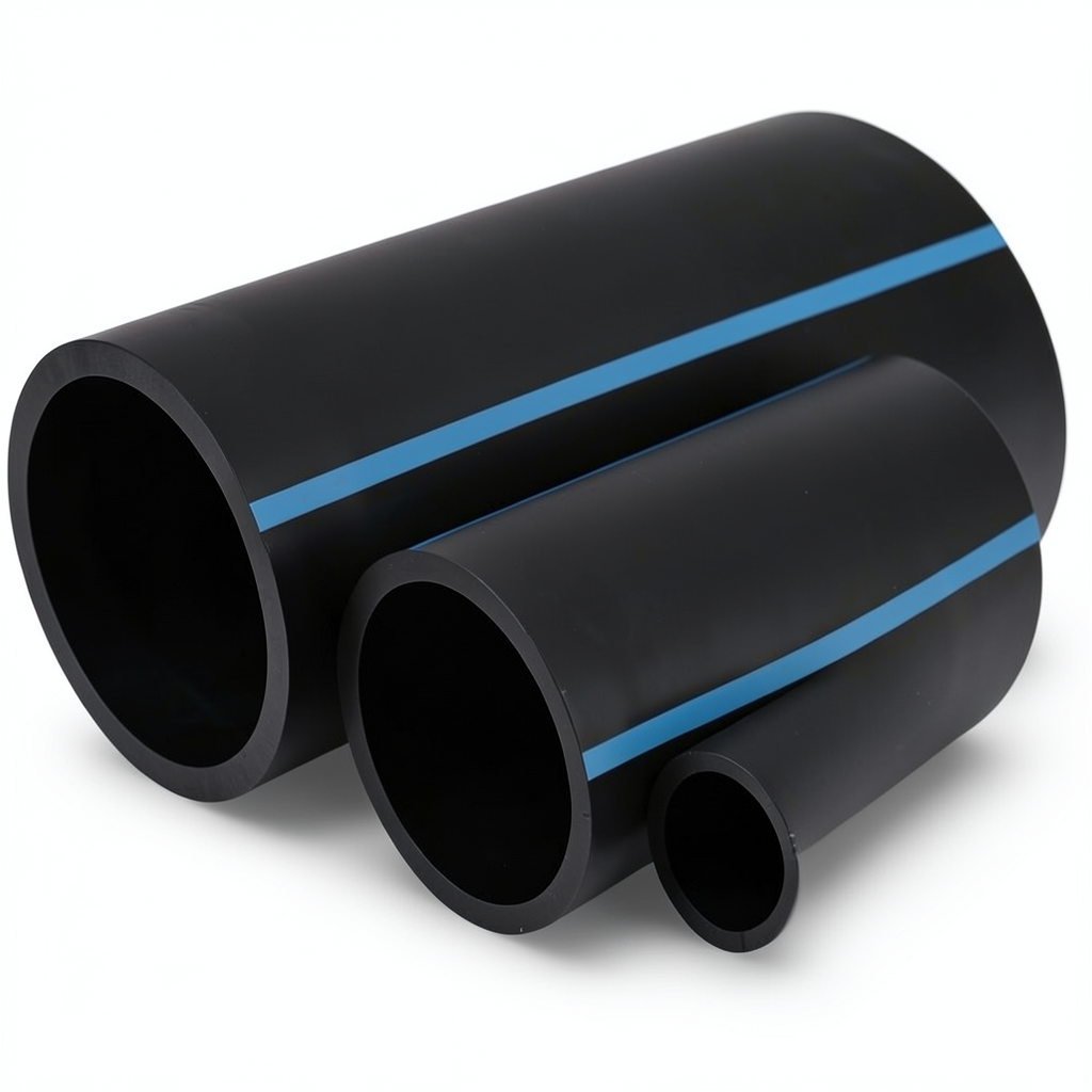مواسير HDPE لشبكات المياه الغير مضغوطة ضغط 2 بار قطر خارجي 110 مم سمك 1.8 مم لون أسود