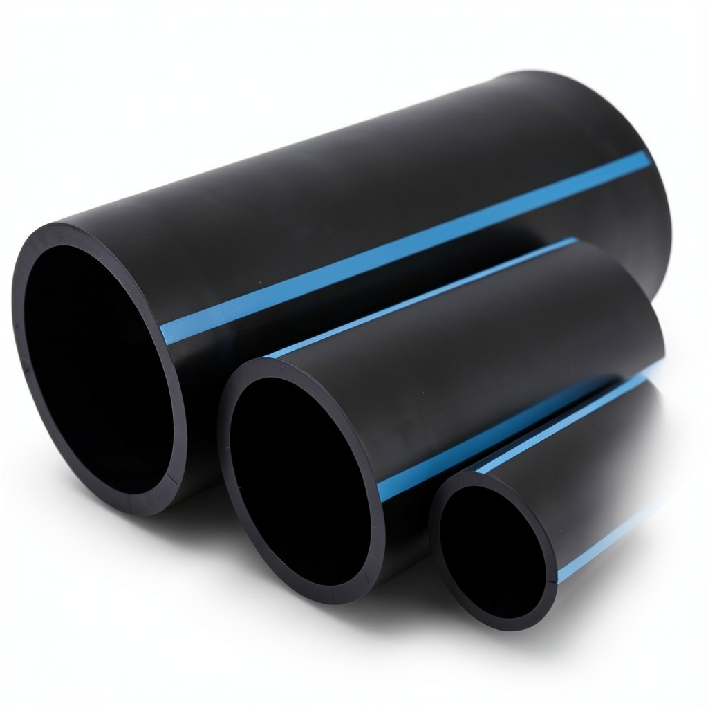 مواسير HDPE الوطني لشبكات المياه الغير مضغوطة ضغط 2 بار قطر خارجي 200 مم سمك 1.8 مم لون أسود