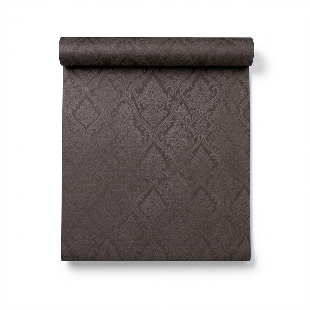 Italian Wallpaper Patterned Design Dark Brown, Size 10m x 0.70m, Model rc17078